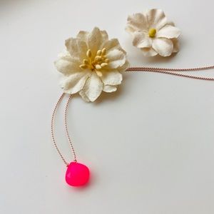 Pink Chalcedony Teardrop Necklace